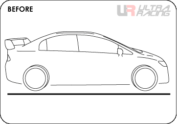 Воздействие на подвеску и кузов автомобиля Toyota Camry XV70 (2017-) до установки среднего нижнего подрамника.